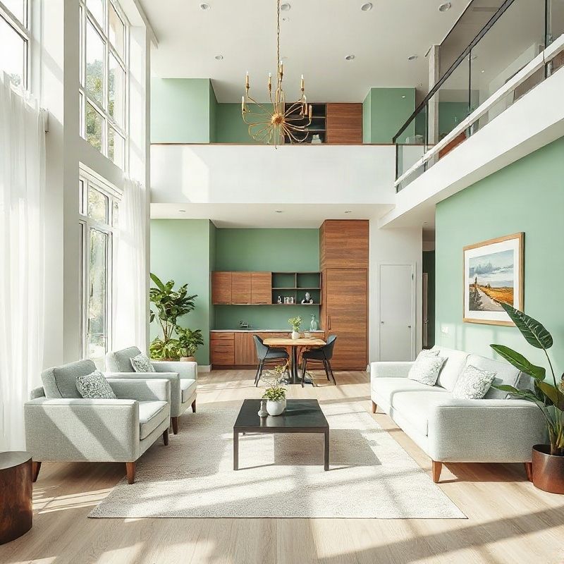 Interior de apartamento moderno pronto para locação em Brasília